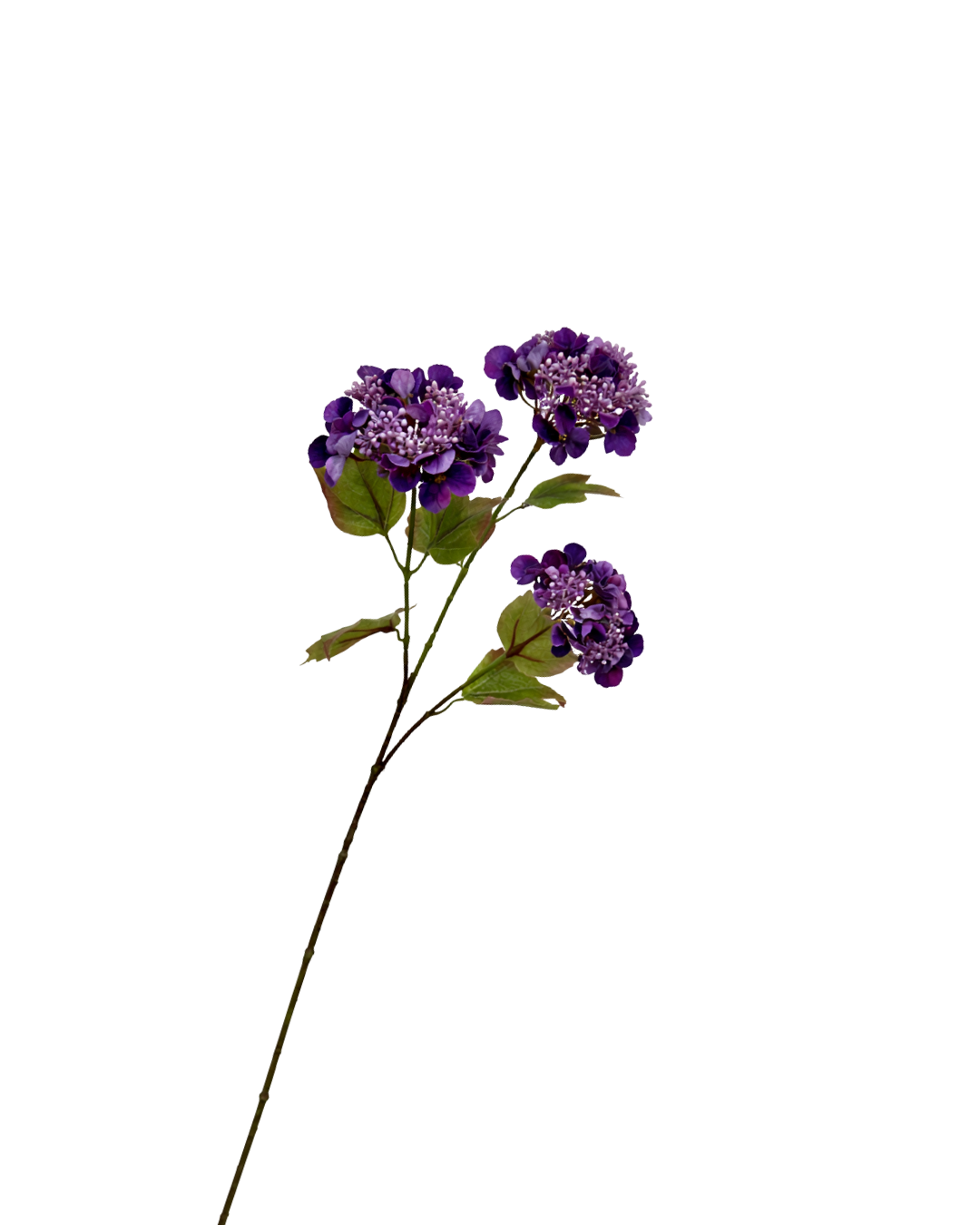 Zijden Hydrangea spray Donkerpaars 82 cm